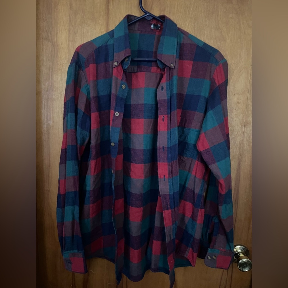 Plaid button up Shirt - Red and Blue